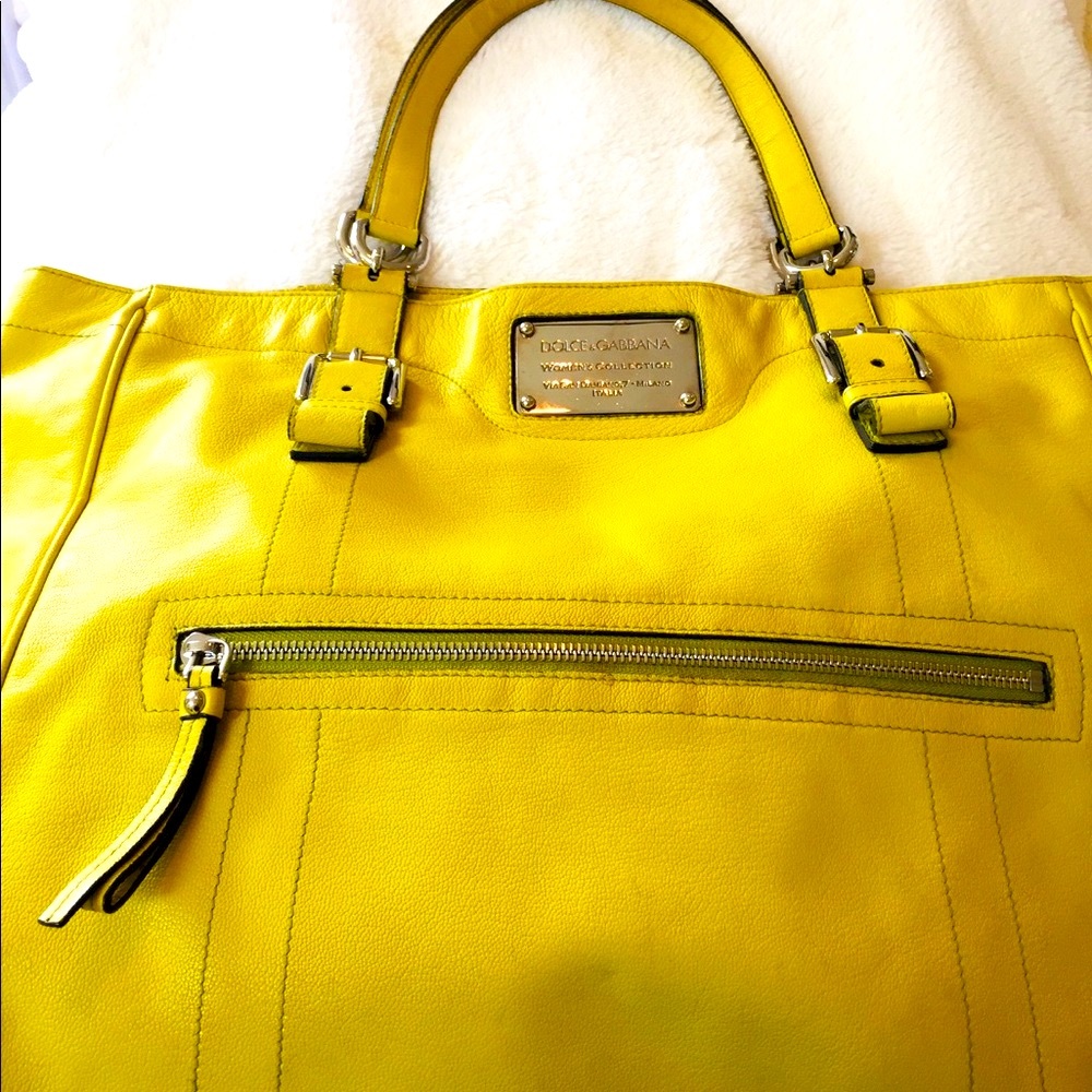 Dolce & Gabbana Lime Green Handbag with Zipper